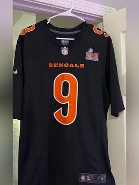 Bengals Joe Burrow #9 NFL Super Bowl LVI patched Jersey - Nike - Medium